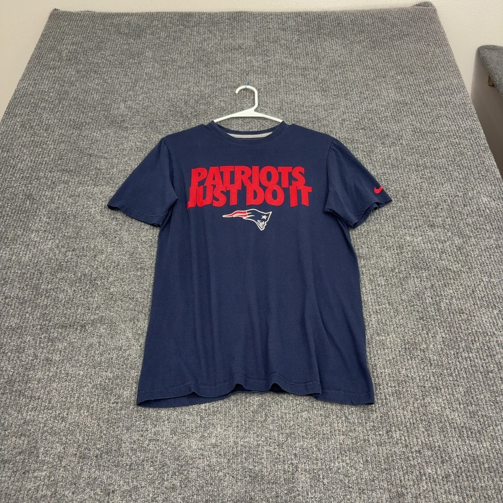 New England Patriots Nike T Shirt Mens S Navy Cotton Just Do It Graphic Sports